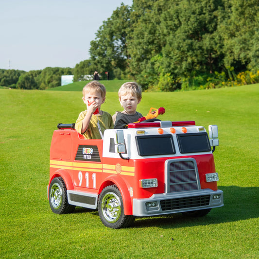 24V Freddo Fire Truck 2-Seater Ride on Freddo Toys