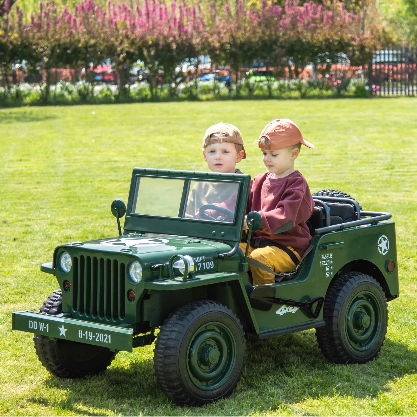 24V Freddo Military Willy Jeep 3 Seater Electric Ride on  Freddo Toys