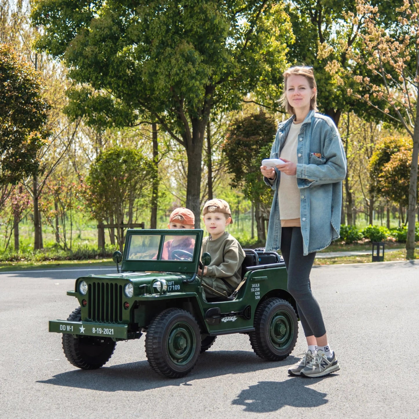24V Freddo Military Willy Jeep 3 Seater Electric Ride on  Freddo Toys