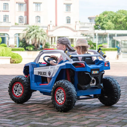 24V Freddo Storm Police UTV 2-Seater for Kids with Lights & Sirens for Action-Packed Adventures  Freddo Toys