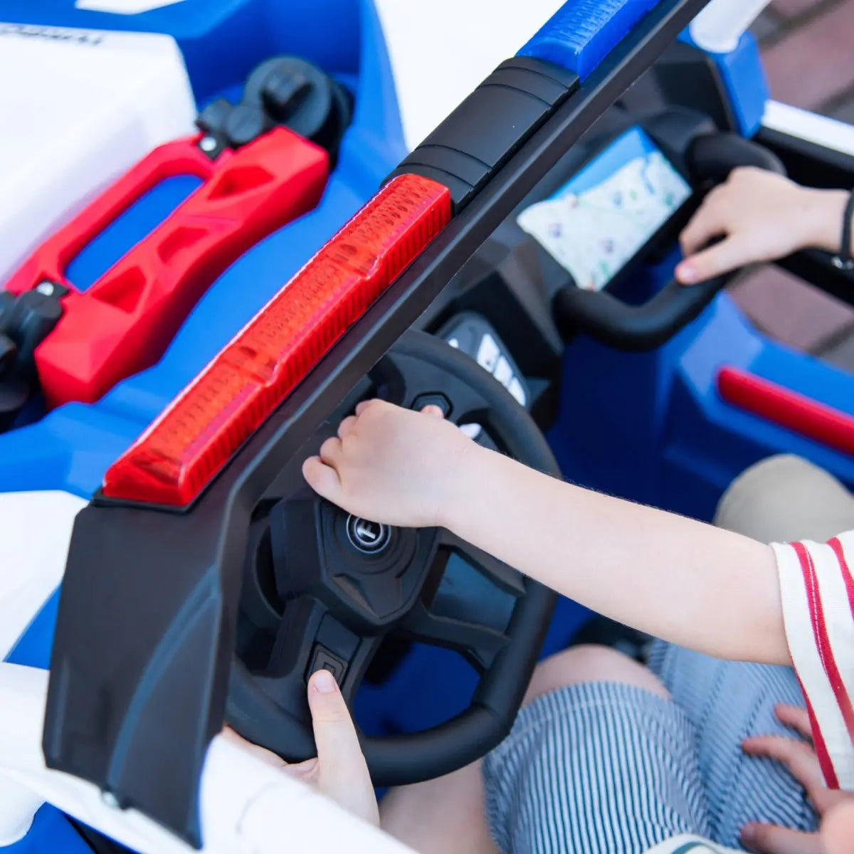 24V Freddo Storm Police UTV 2-Seater for Kids with Lights & Sirens for Action-Packed Adventures  Freddo Toys