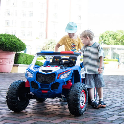 24V Freddo Storm Police UTV 2-Seater for Kids with Lights & Sirens for Action-Packed Adventures  Freddo Toys