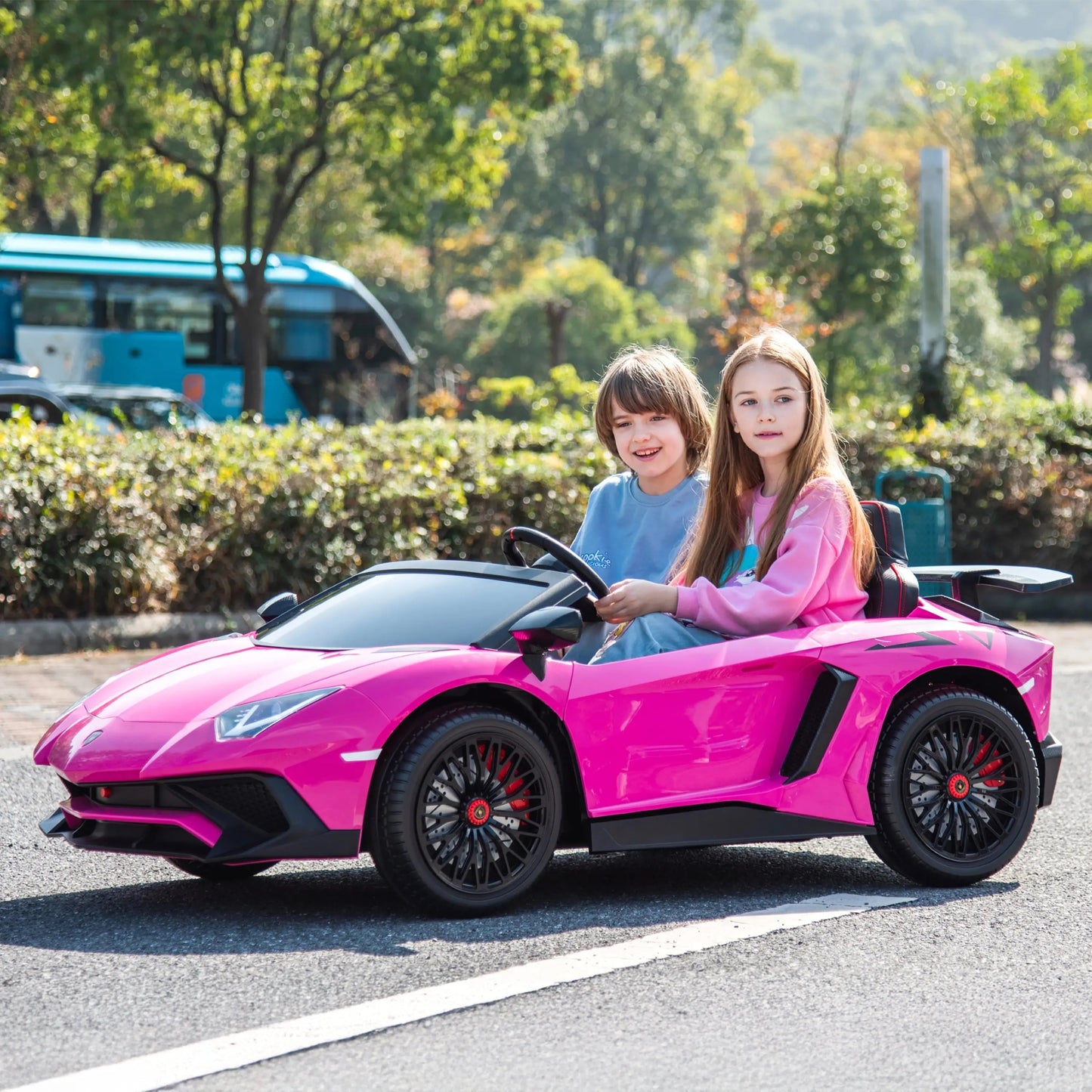 24V Lamborghini Aventador 2 Seater Ride On Car for Kids: Advanced Brushless Motor & Differential for High-Octane Fun  Freddo Toys