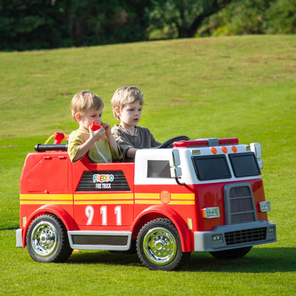 24V Freddo Fire Truck 2-Seater Ride on  Freddo Toys