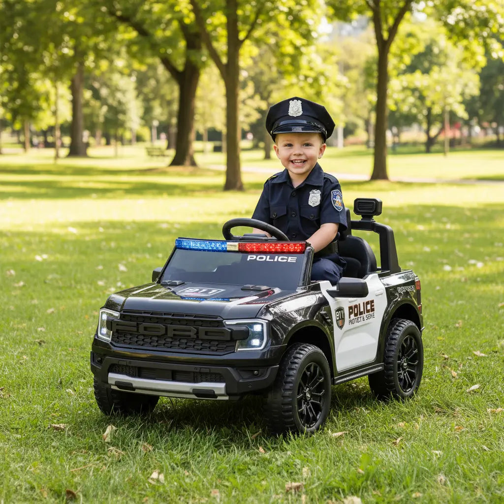 12V Licensed Ford Raptor Police Interceptor Kids Ride-On Truck Freddo Toys