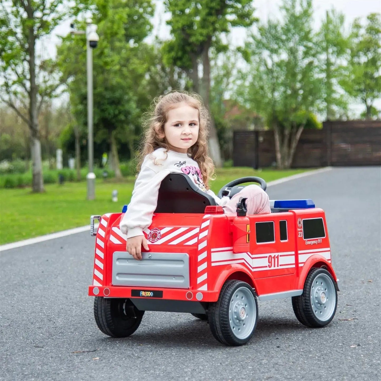 12V Freddo Fire Truck 1 Seater Ride on  Freddo Toys